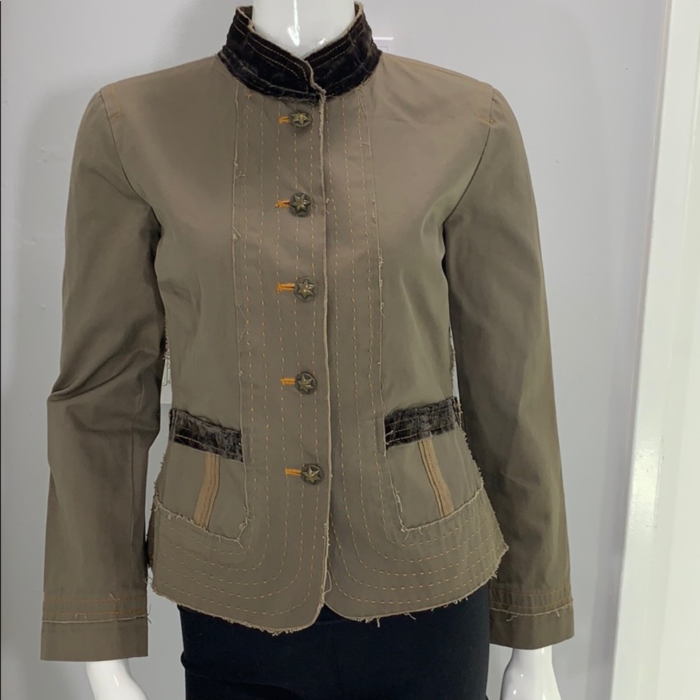 Johnny Was Olive Military Blazer